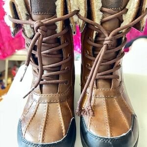 UGG Kids Tan and Black Winter Boots